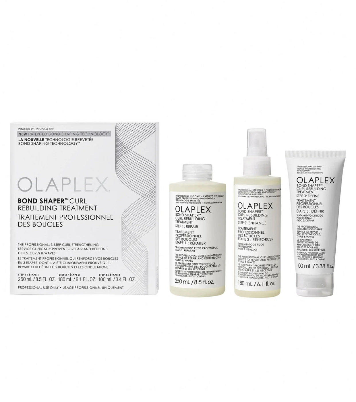 BOND SHAPER CURL RECONSTRUCTION TREATMENT CASE 3 pcs